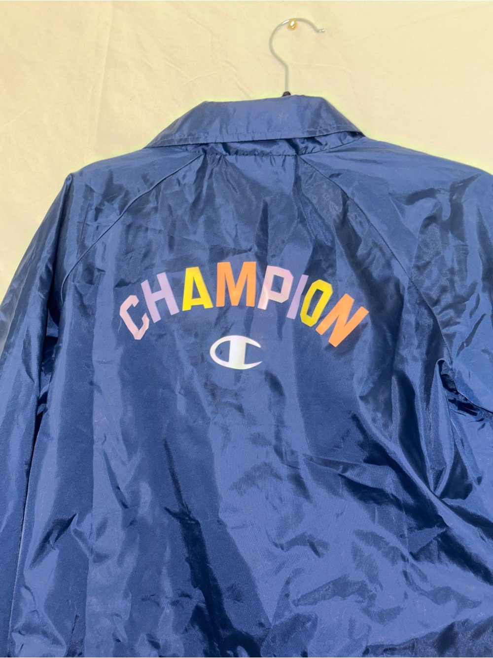 Champion Navy Blue Windbreaker Jacket with White Label